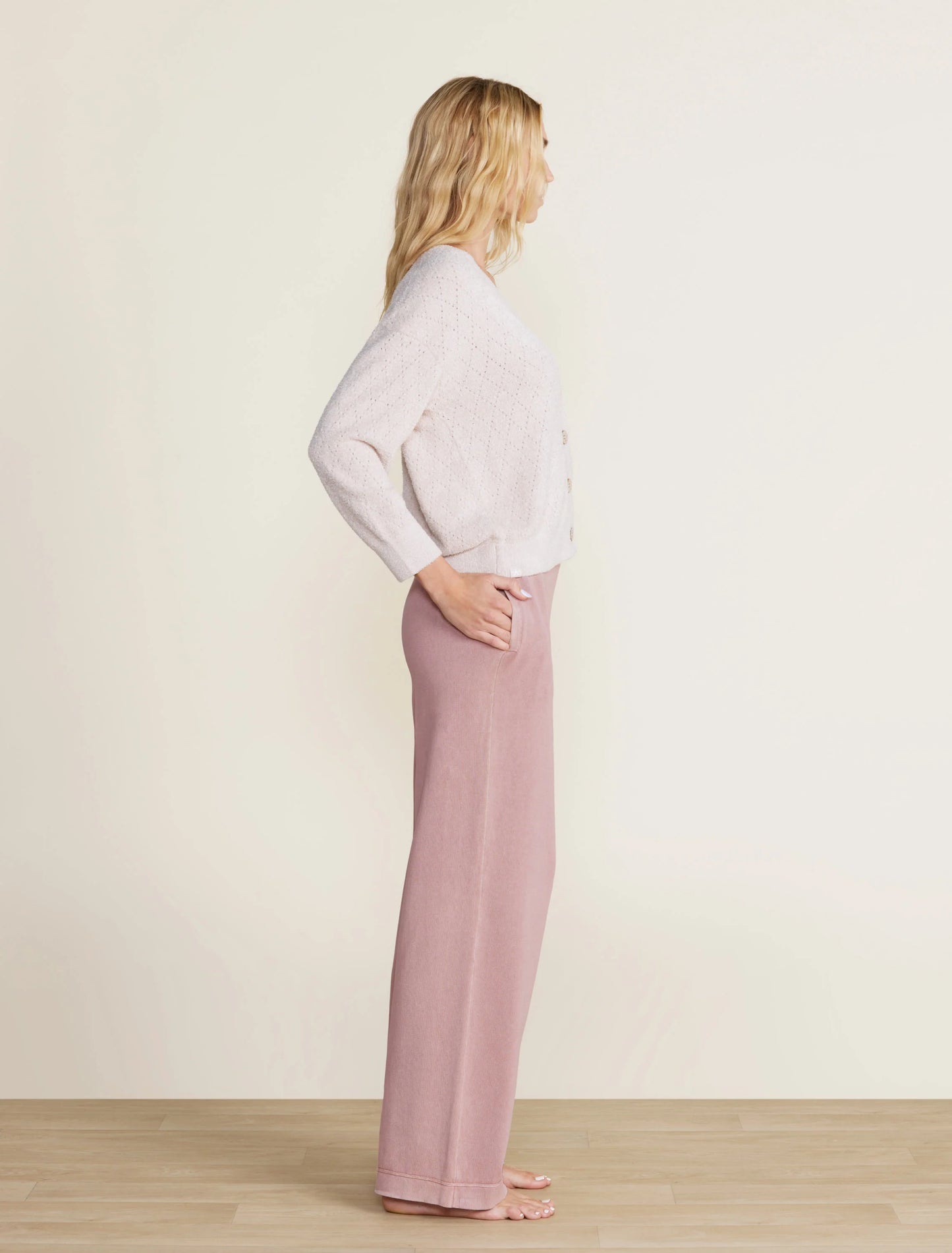 Barefoot Dreams - CozyChic Lite®  - Diamond Pointelle Cardigan - Chai - Findlay Rowe Designs