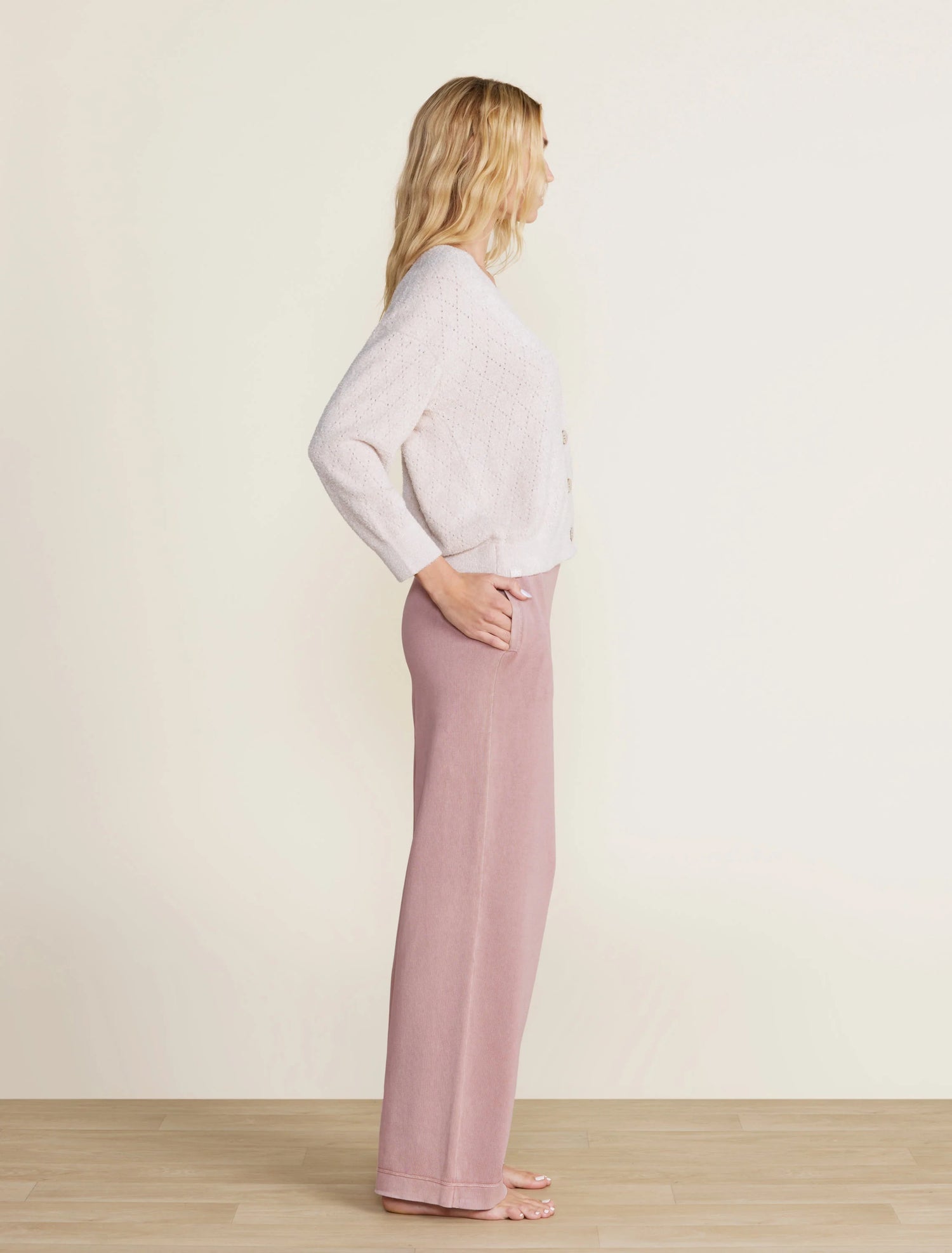 Barefoot Dreams - CozyChic Lite®  - Diamond Pointelle Cardigan - Chai - Findlay Rowe Designs
