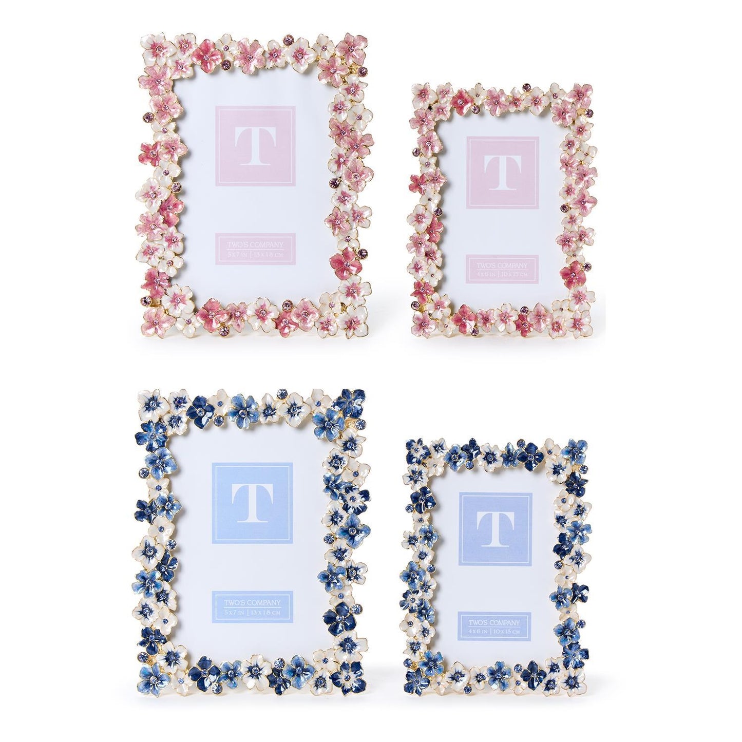 4x6 or 5x7 Hydrangea Hand-Painted Enamel Frame