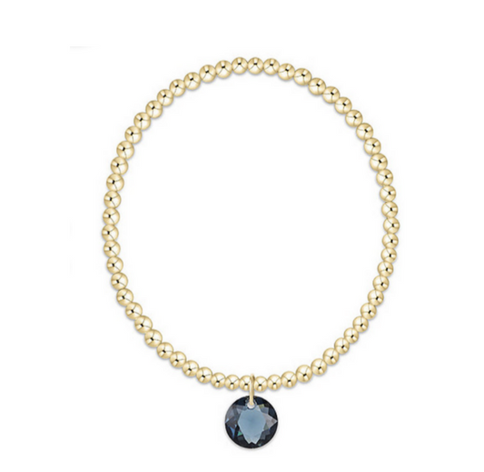 Enewton - Classic Gold 3mm Bracelet - Reflection Charm - September - Findlay Rowe Designs