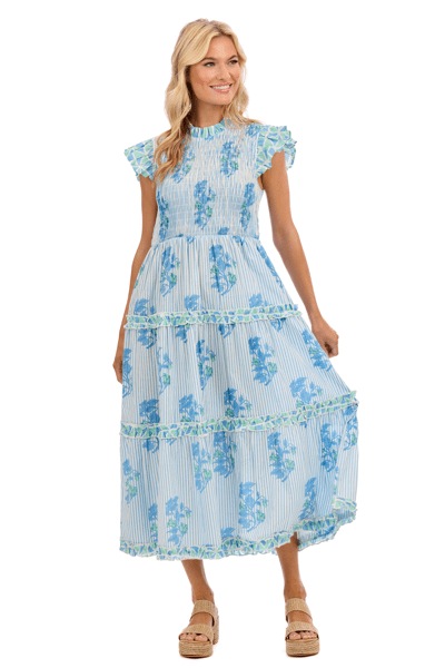 Mud Pie - Dress - Perin Smocked Midi - Findlay Rowe Designs