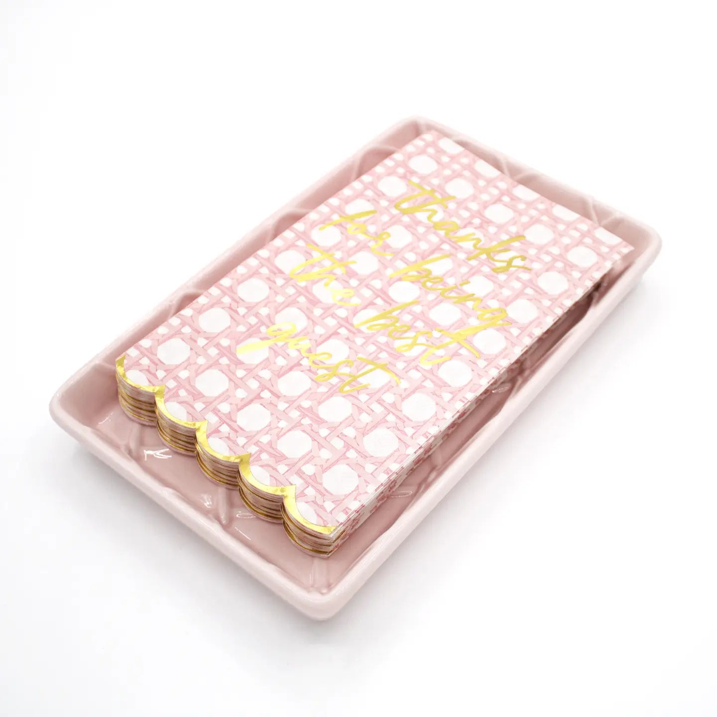 Pink Textured Guest Towel Tray - Findlay Rowe Designs