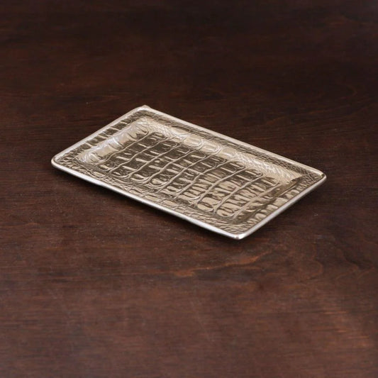 Beatriz Ball - Sierra Modern Croc Luxe Bath Small Tray (Gold) - Findlay Rowe Designs