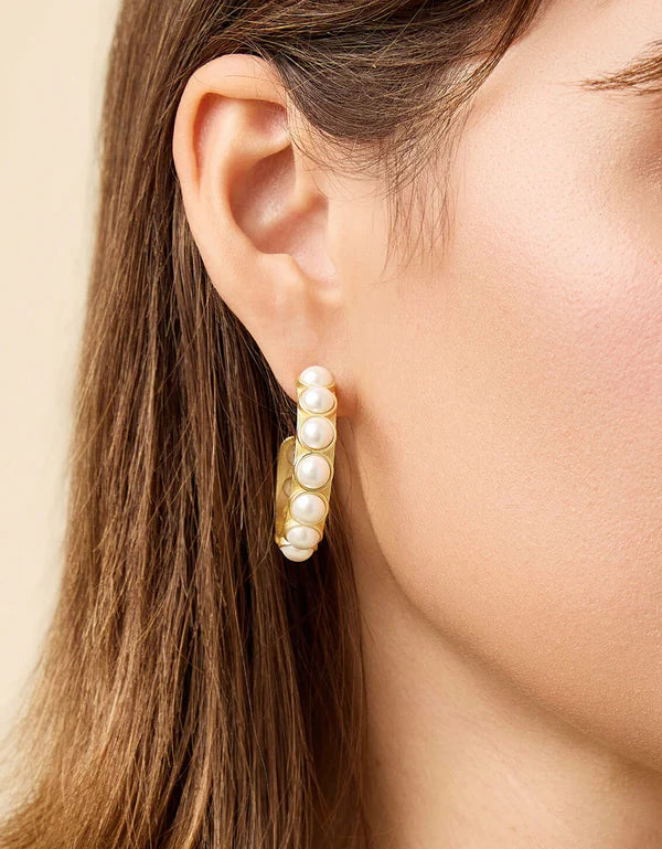 Spartina - Earrings - Anna Hoop - Pearl - Findlay Rowe Designs