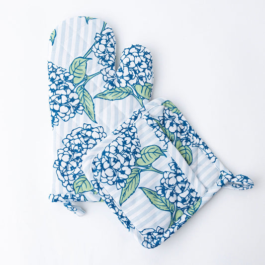 Oven Mitt Set - Hydrangea Stem - Findlay Rowe Designs