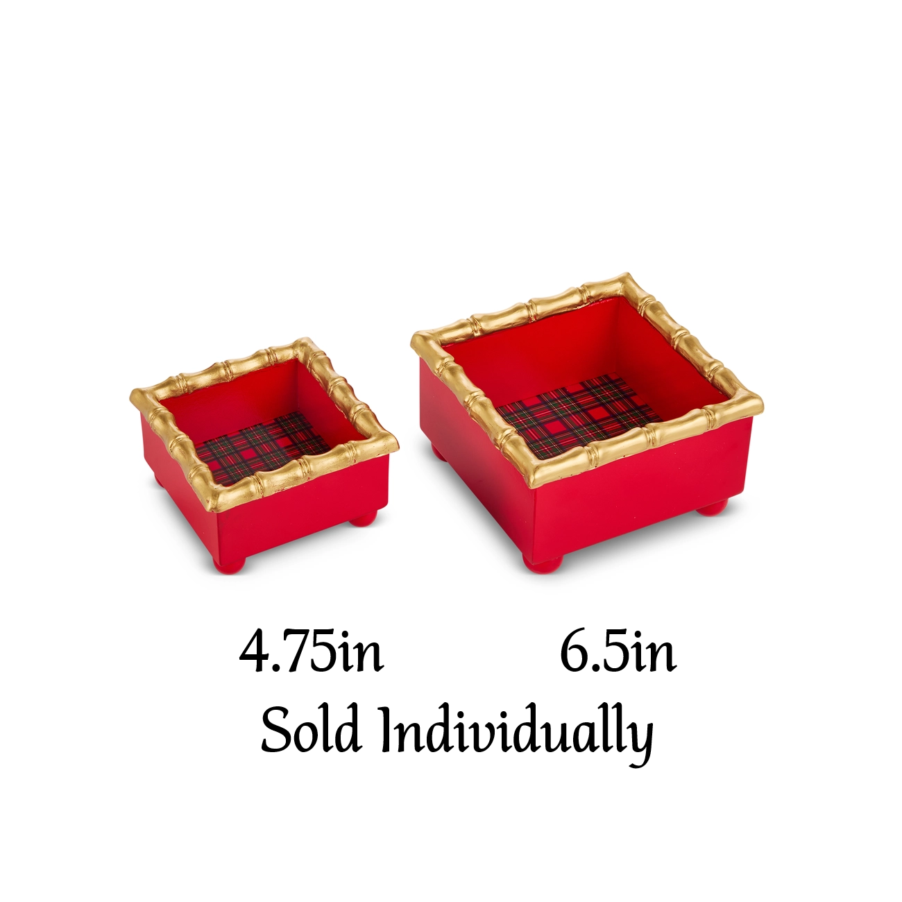 Mini Tray - Bamboo Trim Red Plaid - 4.75 or 6.5in