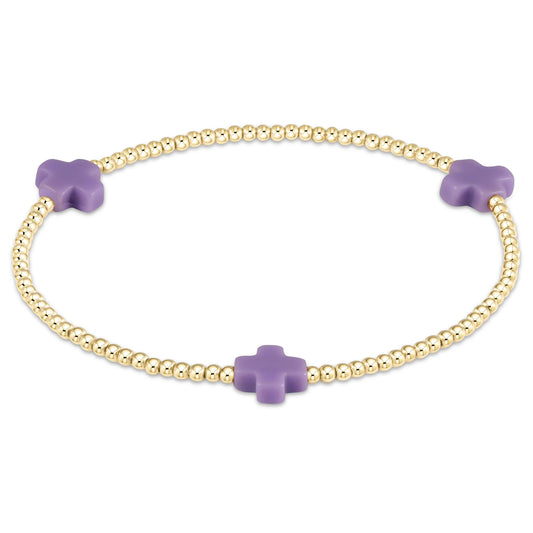 Enewton - Signature Cross 2mm Gold Bracelet - Purple