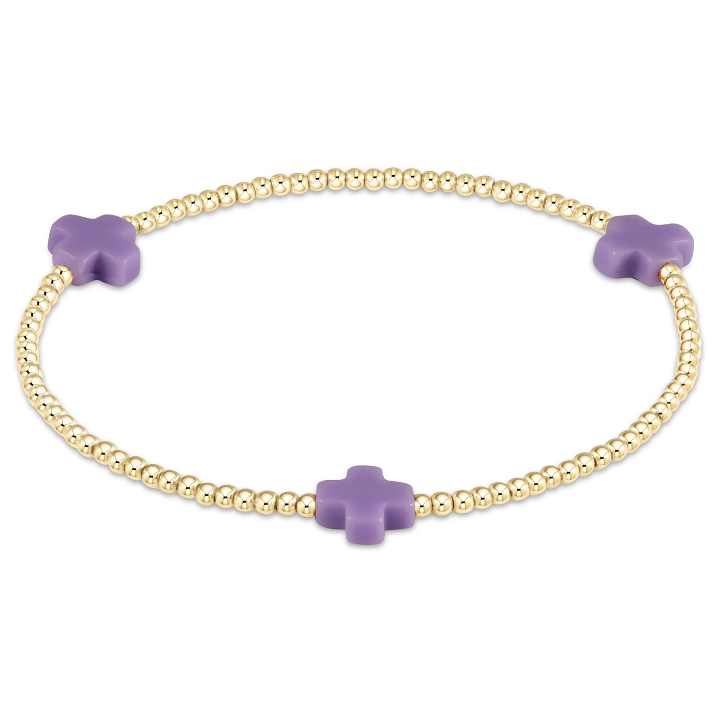 Enewton - Signature Cross 2mm Gold Bracelet - Purple