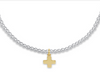 Enewton - Classic Sterling Mixed Metal 2mm Bead Bracelet - Signature Cross Small Gold - Findlay Rowe Designs