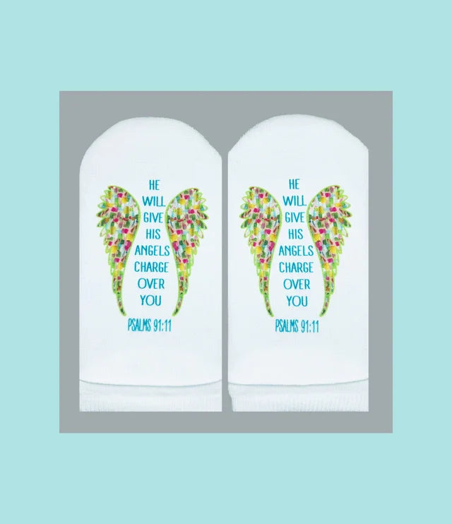 Angels Socks - PSALMS 91:11 - Findlay Rowe Designs