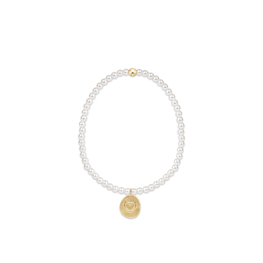 Enewton - Classic Pearl 3mm Bead Bracelet - Inspire Love Small Gold Charm - Findlay Rowe Designs