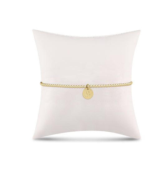Enewton - Extends - Classic Gold 2mm Bead Bracelet - be you - Small Gold Word Disc - Findlay Rowe Designs