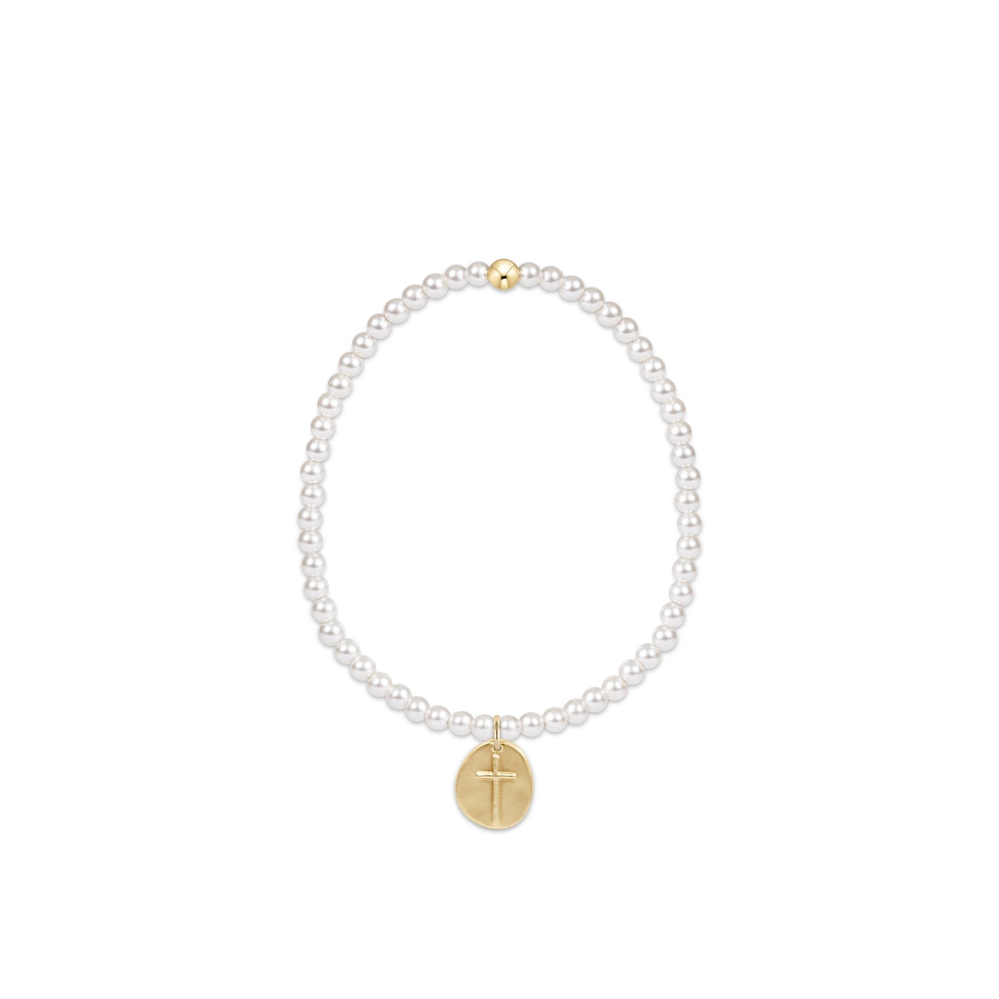 Enewton - Extends - Classic Pearl 3mm Bead Bracelet - Inspire Small Gold Charm - Findlay Rowe Designs