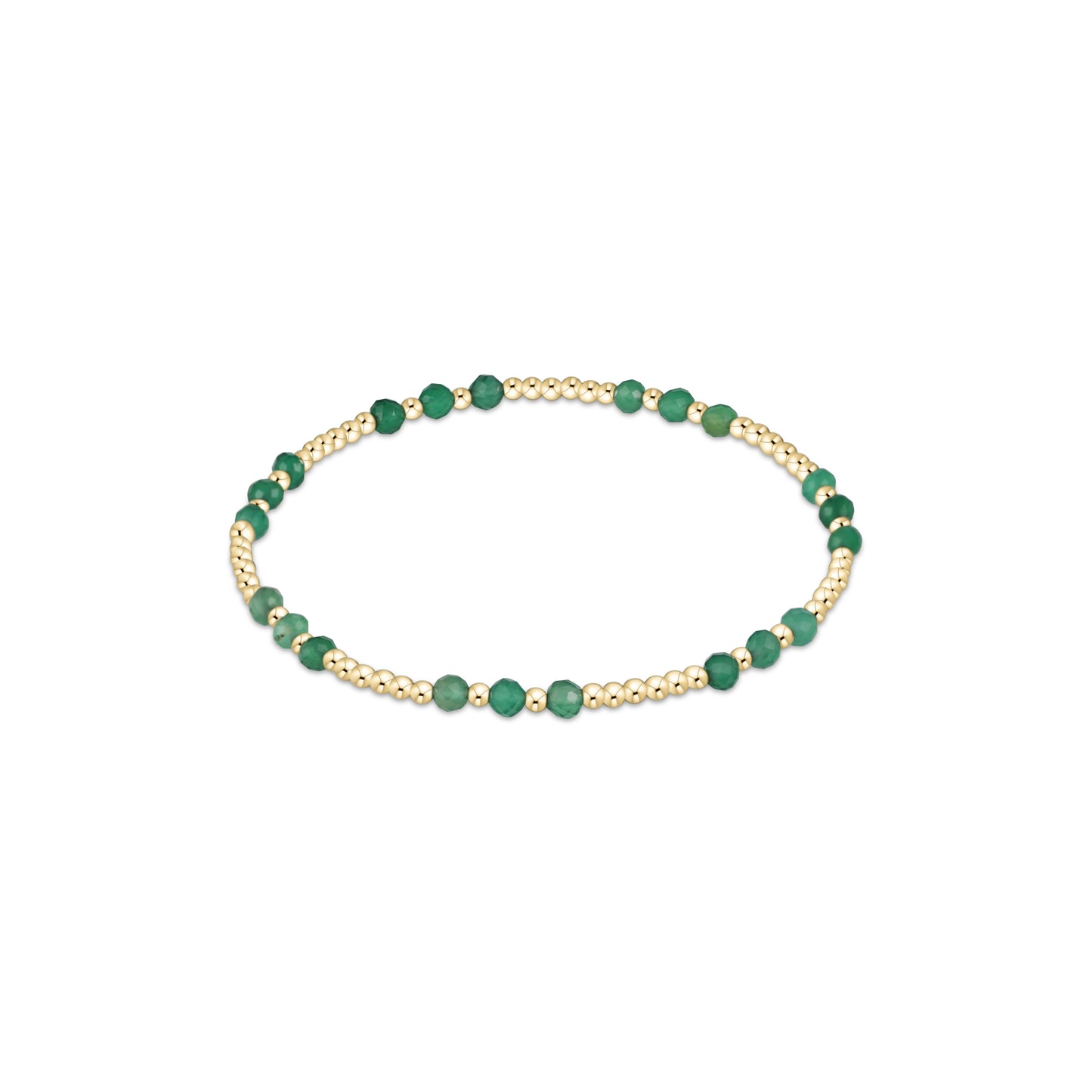 Enewton - Gemstone Gold Joy Pattern 3mm Bead Bracelet - Green Onyx - Findlay Rowe Designs