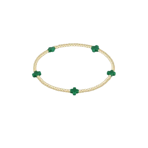 Enewton - Signature Cross Gold Small 2mm Bracelet - Emerald - Findlay Rowe Designs
