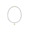 Enewton - Silver Faceted Hematite 2mm Bead Bracelet - Signature Cross Gold Charm - Findlay Rowe Designs