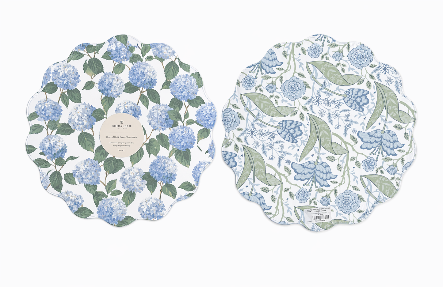 Beatriz Ball - Placemats - Vida Blue Hydrangea Reversible - Findlay Rowe Designs
