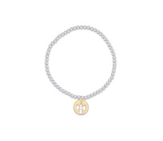 Enewton - Classic Sterling Mixed Metal 3mm Bead Bracelet - Guardian Angel Gold Disc - Findlay Rowe Designs