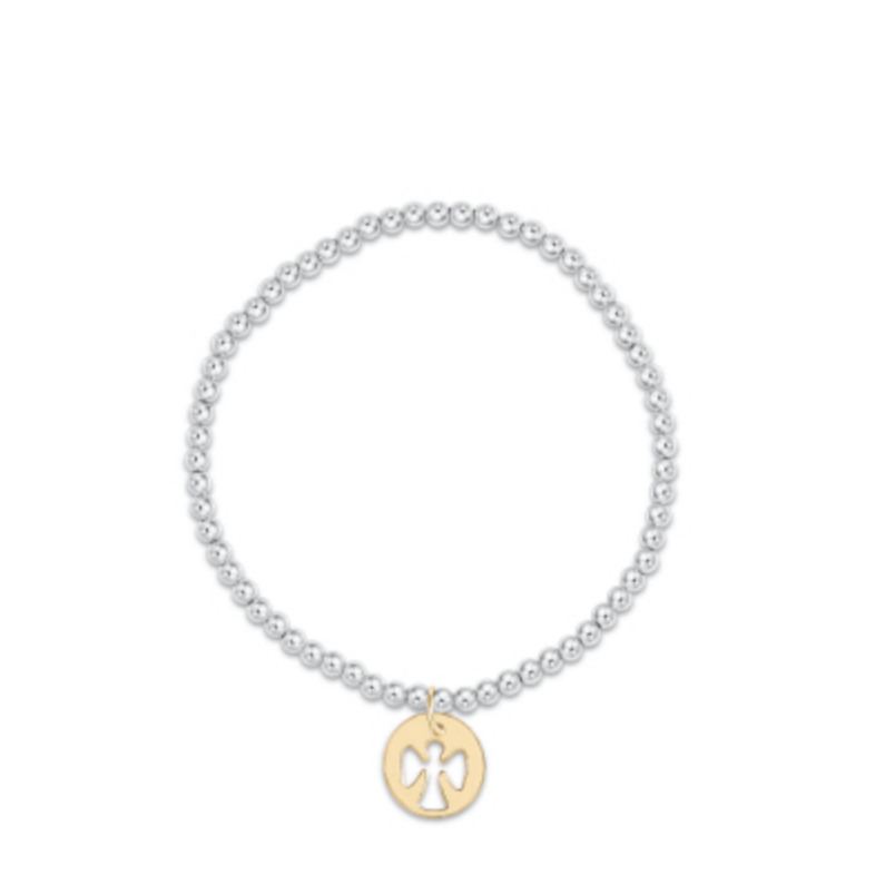 Enewton - Classic Sterling Mixed Metal 3mm Bead Bracelet - Guardian Angel Gold Disc - Findlay Rowe Designs
