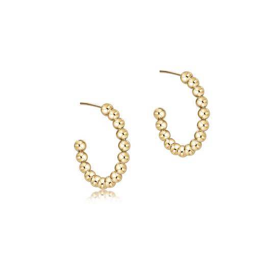 Enewton - Beaded Classic 1.25 inch Post Hoop - 4mm Gold - Findlay Rowe Designs