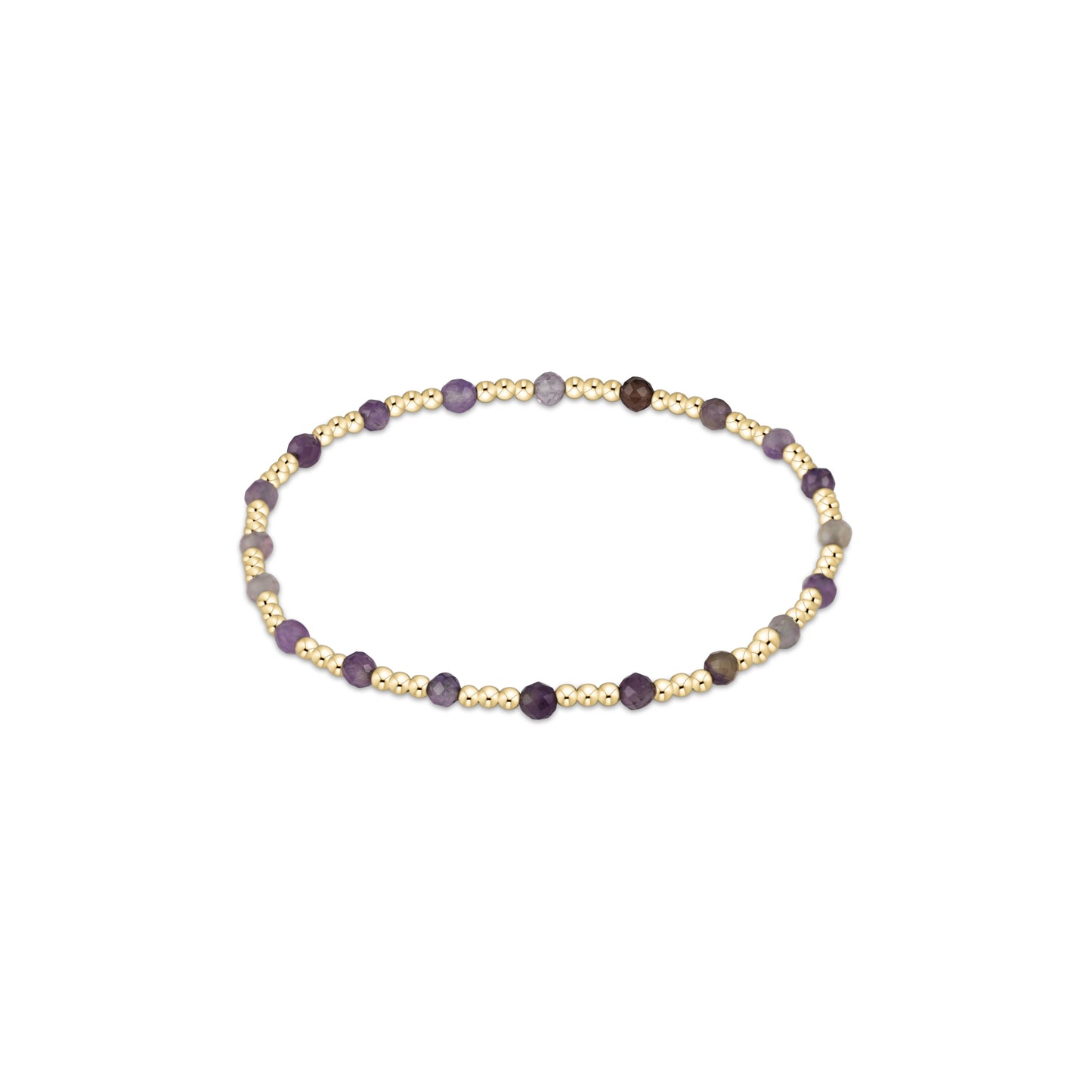 Enewton - Egirl - Gemstone Gold Sincerity Pattern 3mm Bead Bracelet - Amethyst