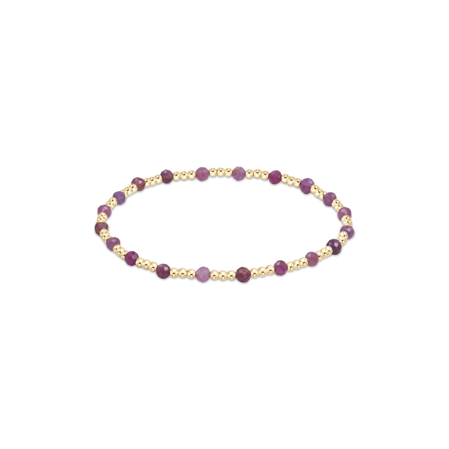 Enewton - Egirl - Gemstone Gold Sincerity Pattern 3mm Bead Bracelet - Ruby