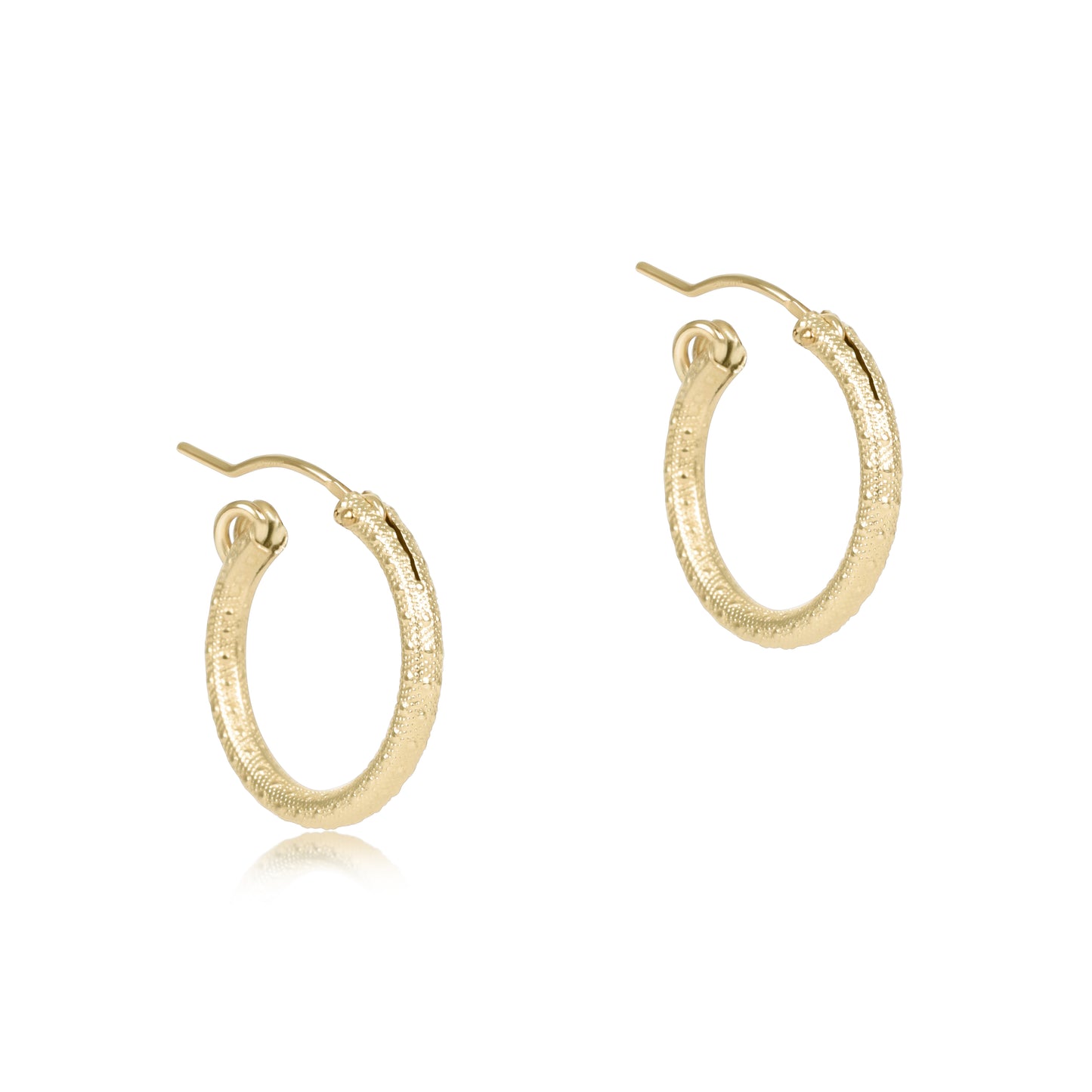 Enewton - Round Gold 0.5 inch Hoop - Textured - Findlay Rowe Designs
