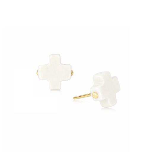 Enewton - Signature Cross Studs - Off White