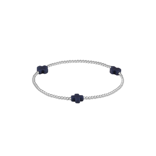 Enewton - Signature Cross Sterling 3mm Bead Bracelet - Navy - Findlay Rowe Designs