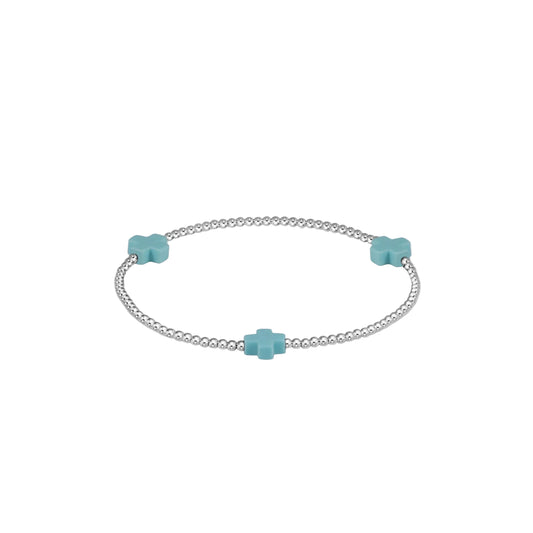 Enewton - Signature Cross Sterling 3mm Bead Bracelet - Turquoise - Findlay Rowe Designs