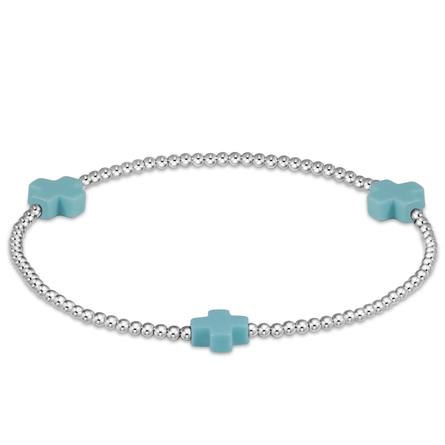 Enewton - Signature Cross Sterling 3mm Bead Bracelet - Turquoise - Findlay Rowe Designs
