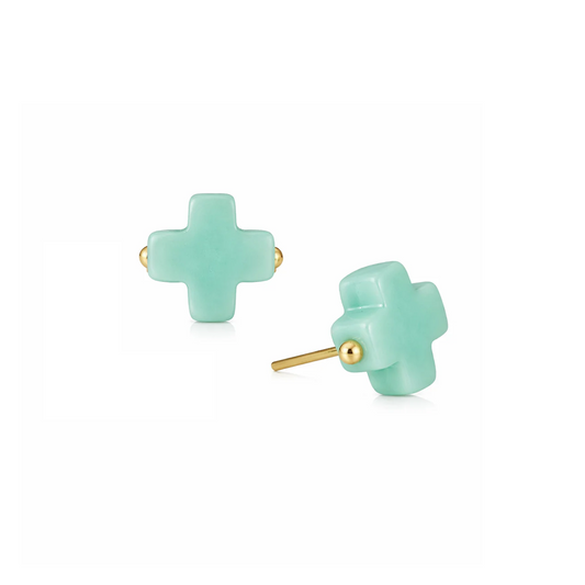 Enewton - Earring - Signature Cross Studs - Mint