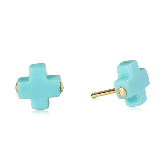 Enewton - earring - Signature Cross Studs - Turquoise - Findlay Rowe Designs
