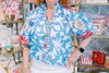 THML Blue Puff Sleeve Embroidered Floral Print Top - Findlay Rowe Designs