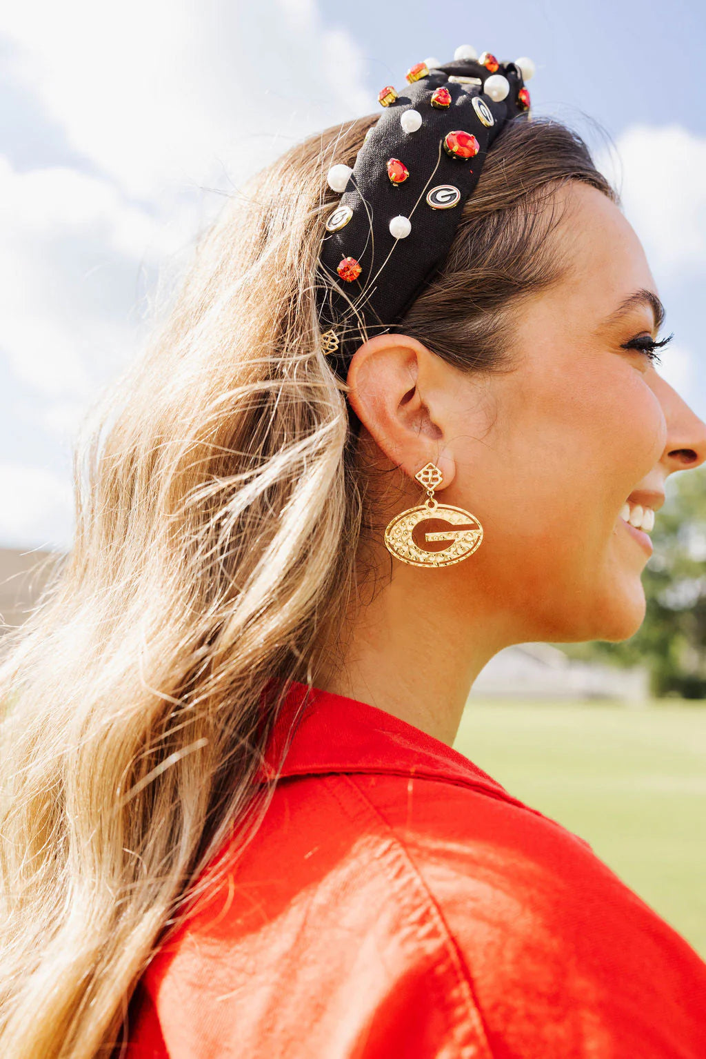 Brianna Cannon - Headband - UGA Logo - Black - Findlay Rowe Designs