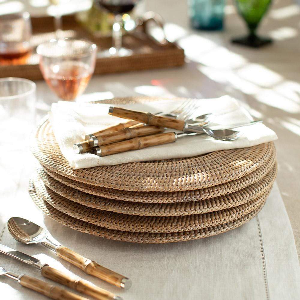 Caspari - Charger - Rattan - White Natural - Findlay Rowe Designs