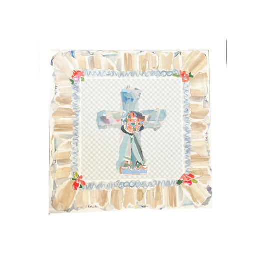 Rosanne Beck - Placemat Square - Blue Cross - Findlay Rowe Designs