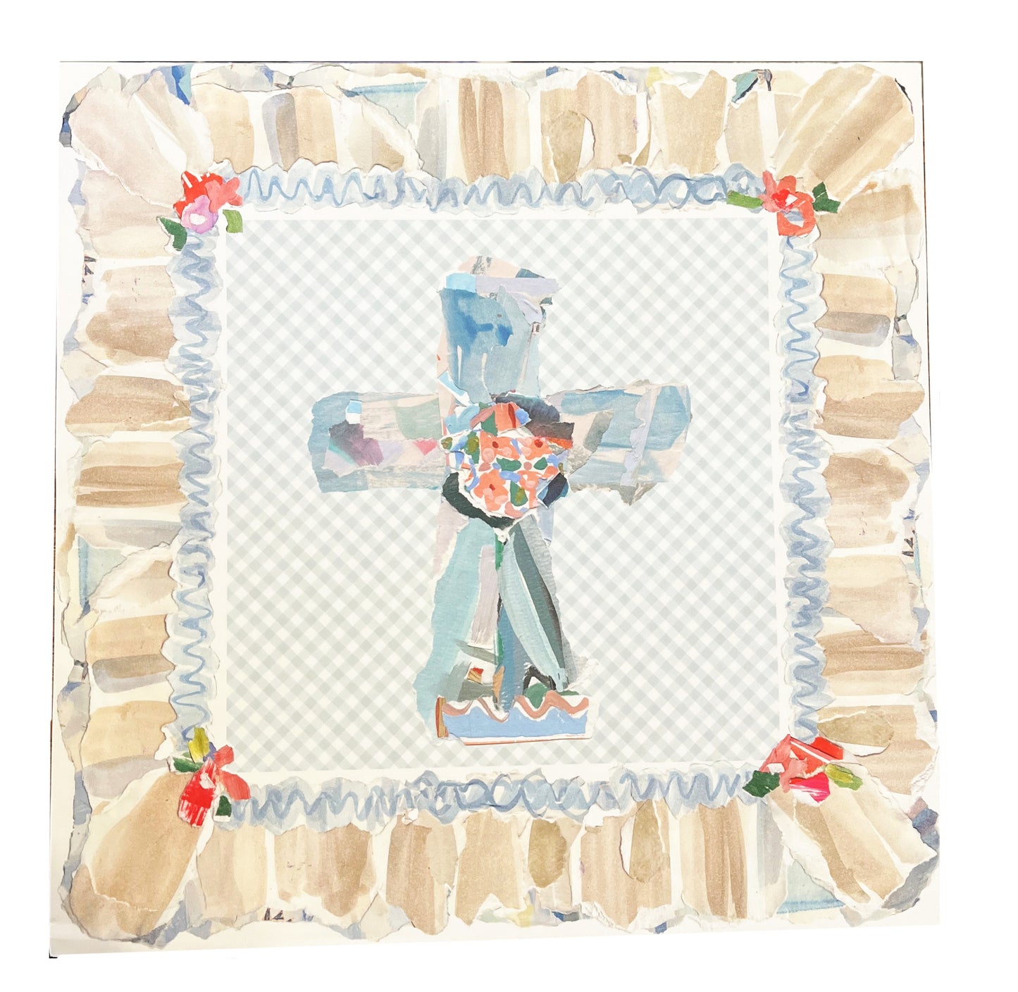 Rosanne Beck - Placemat Square - Blue Cross - Findlay Rowe Designs