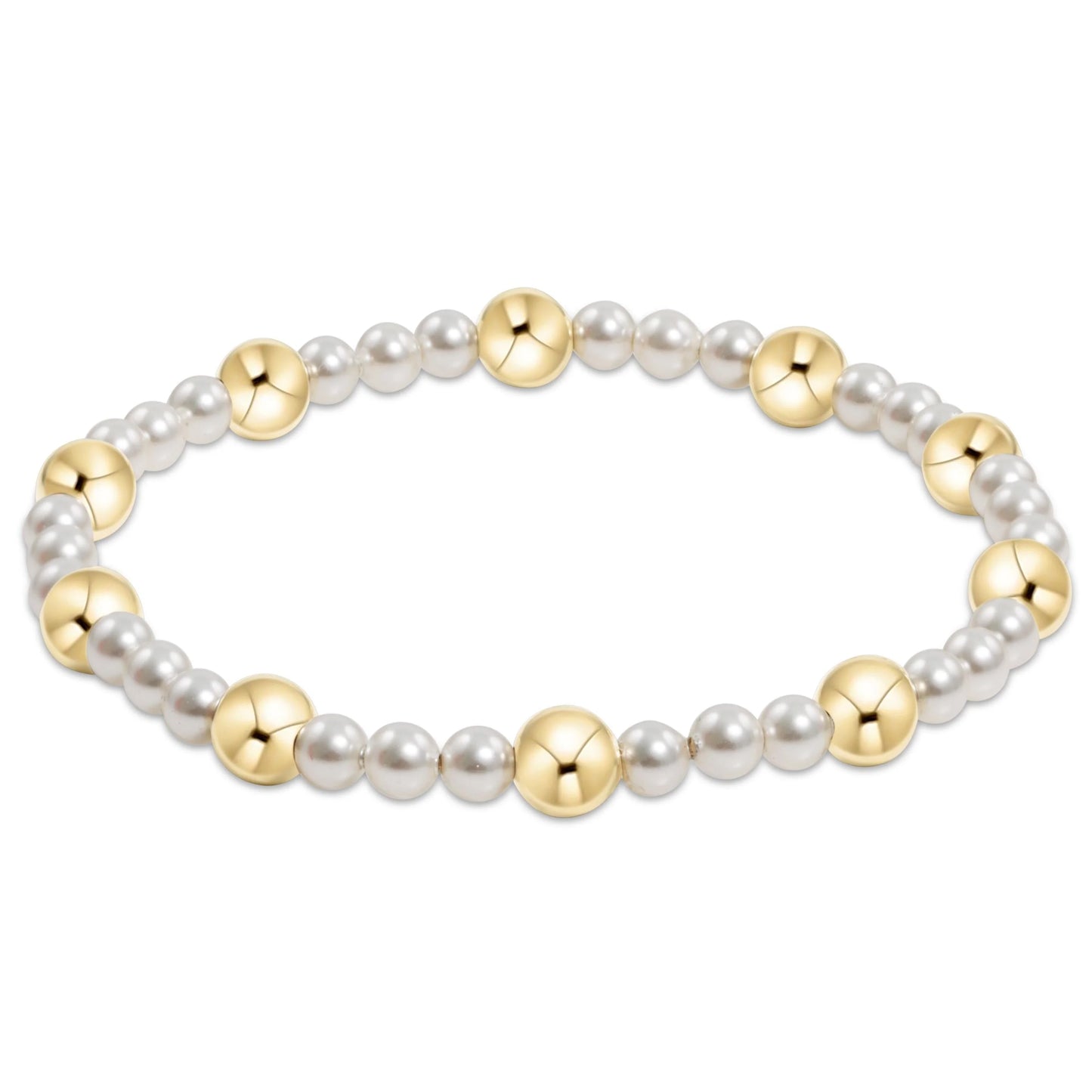 Enewton - pearl sincerity pattern 4mm bead bracelet - 6mm gold
