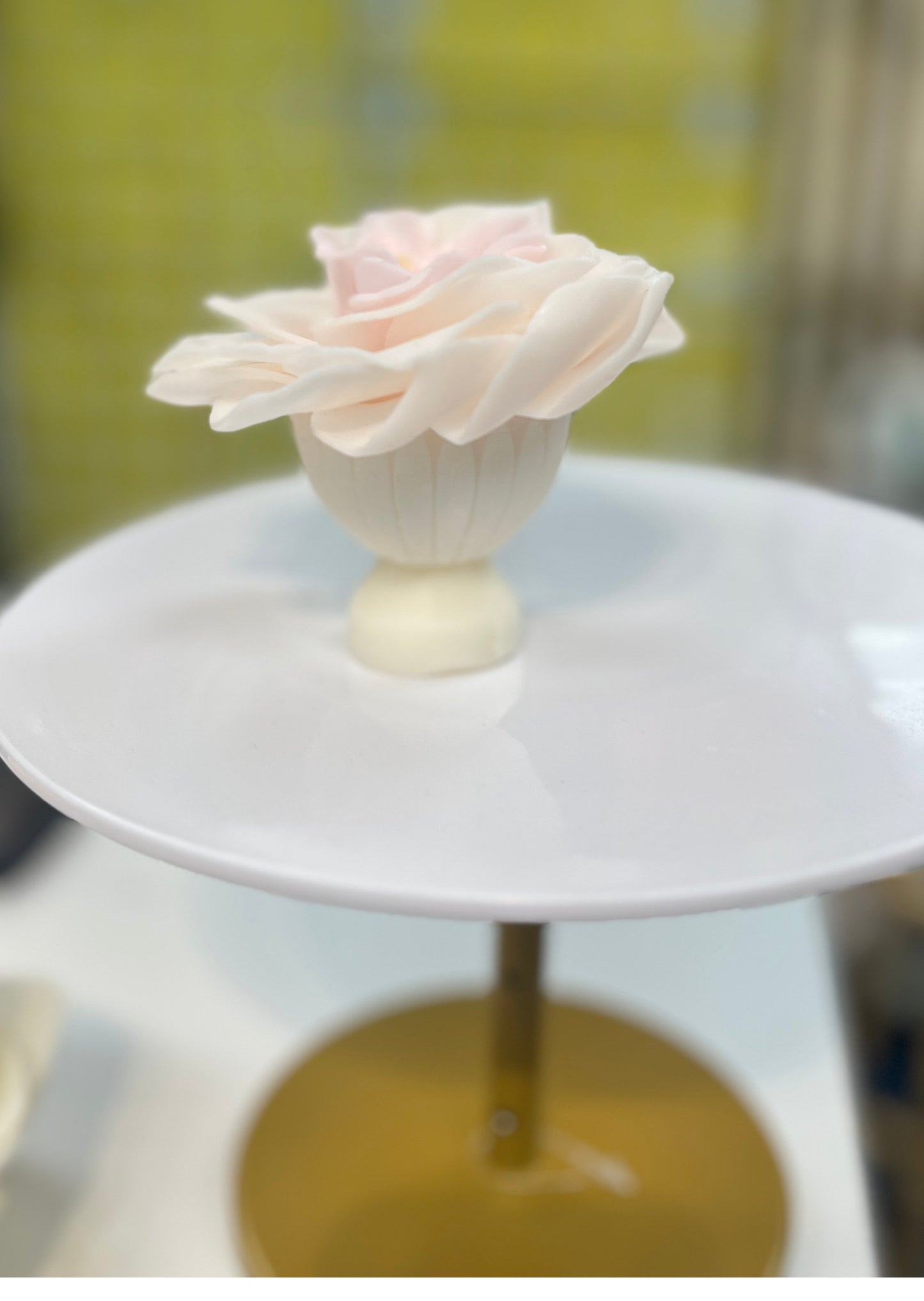 A'Marie's - Petite Soap Petal Flower & Pedestal - Graceful Day Gardenia - Findlay Rowe Designs