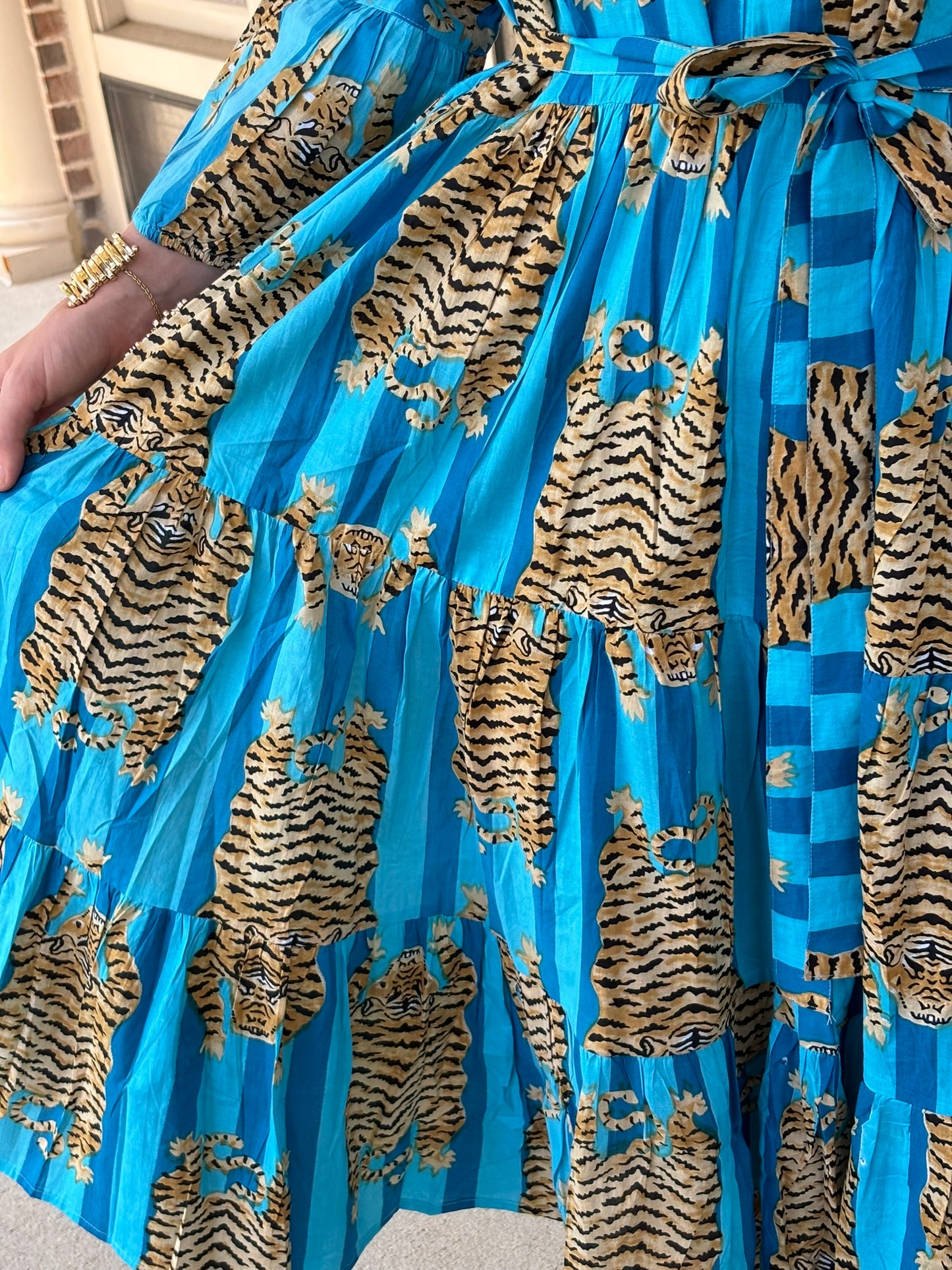 Tiger Midi Dress - Turquoise - Findlay Rowe Designs