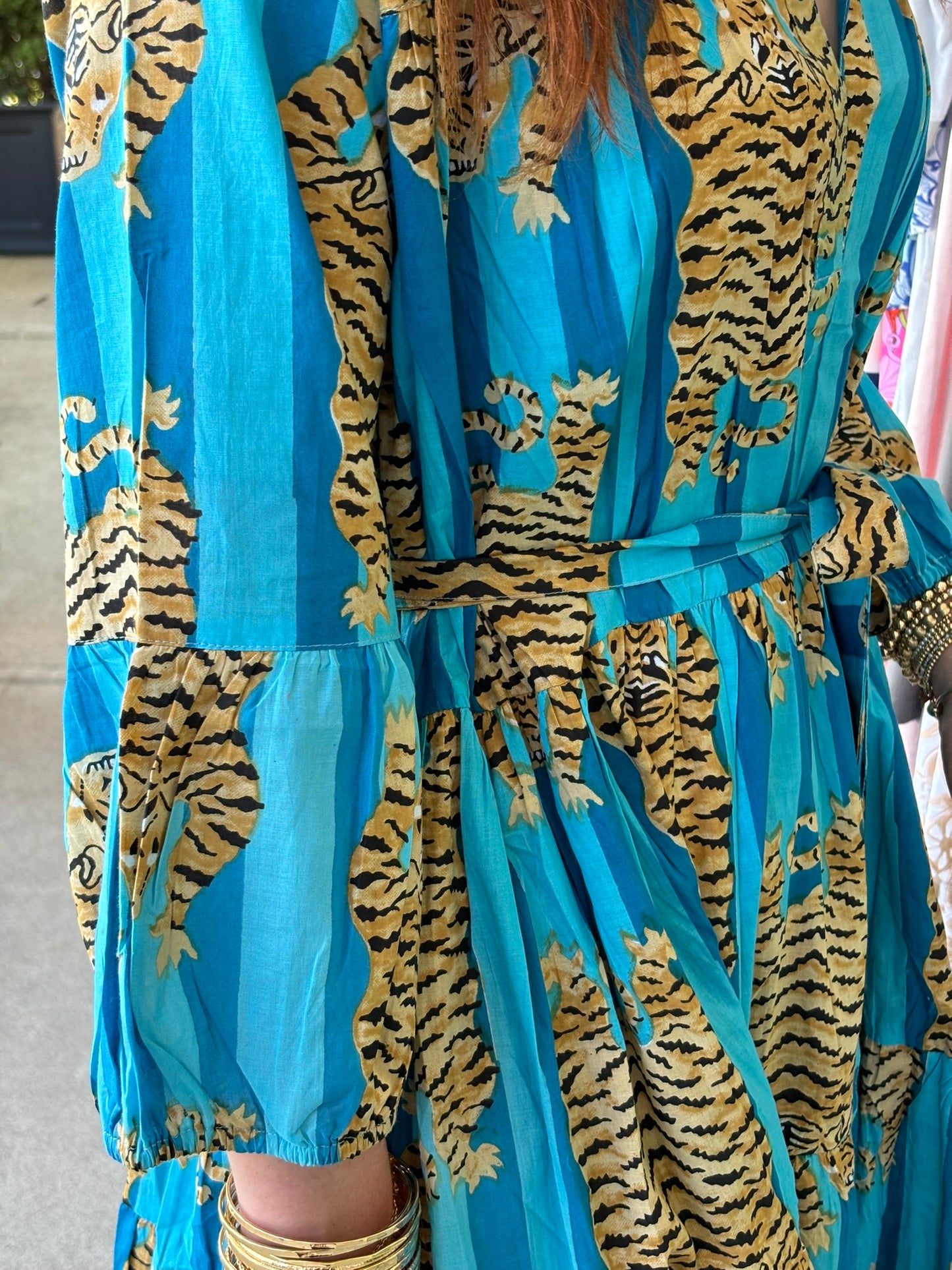 Tiger Midi Dress - Turquoise - Findlay Rowe Designs