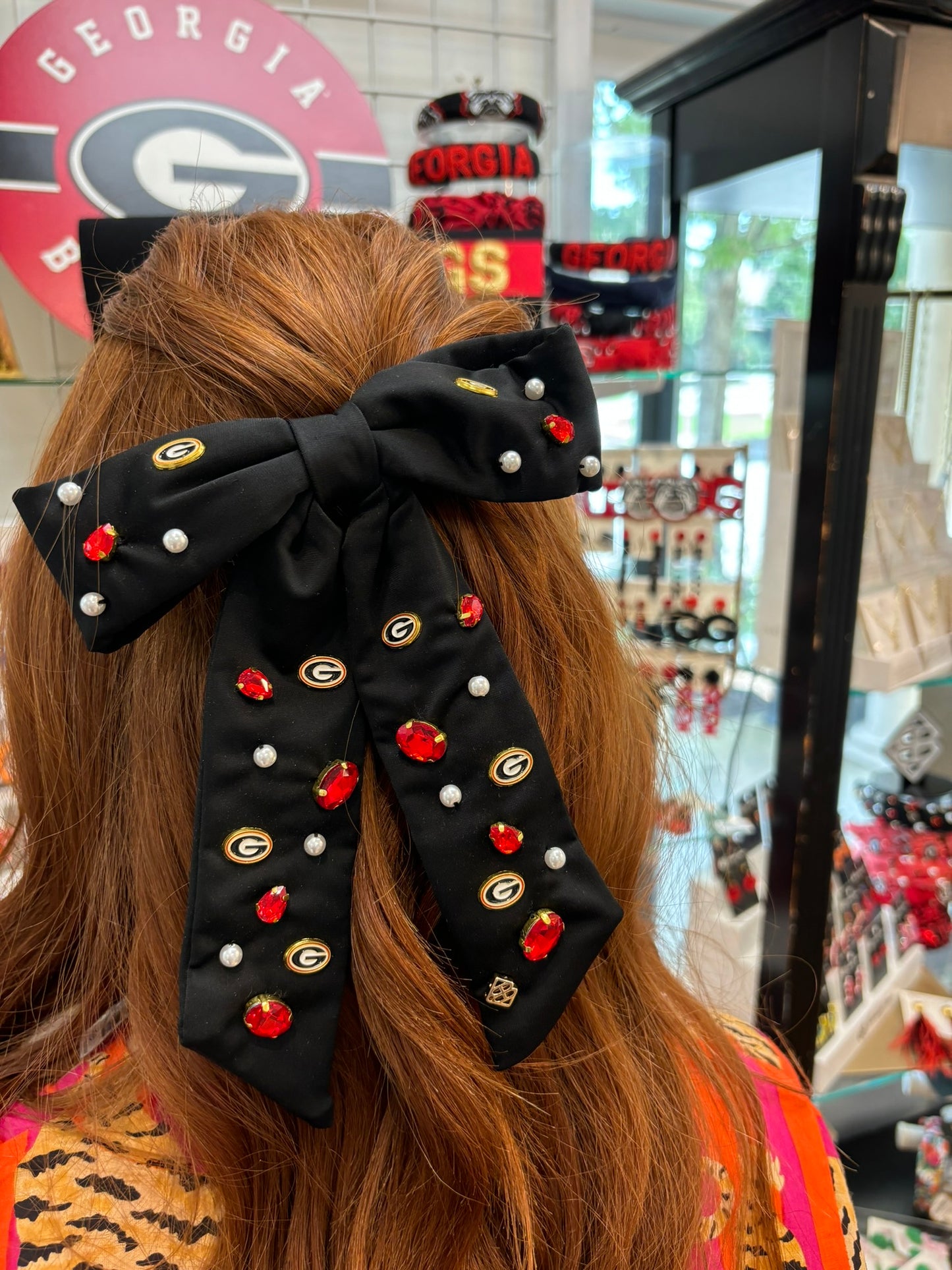 Brianna Cannon - Bow Barrette - UGA Black - Findlay Rowe Designs