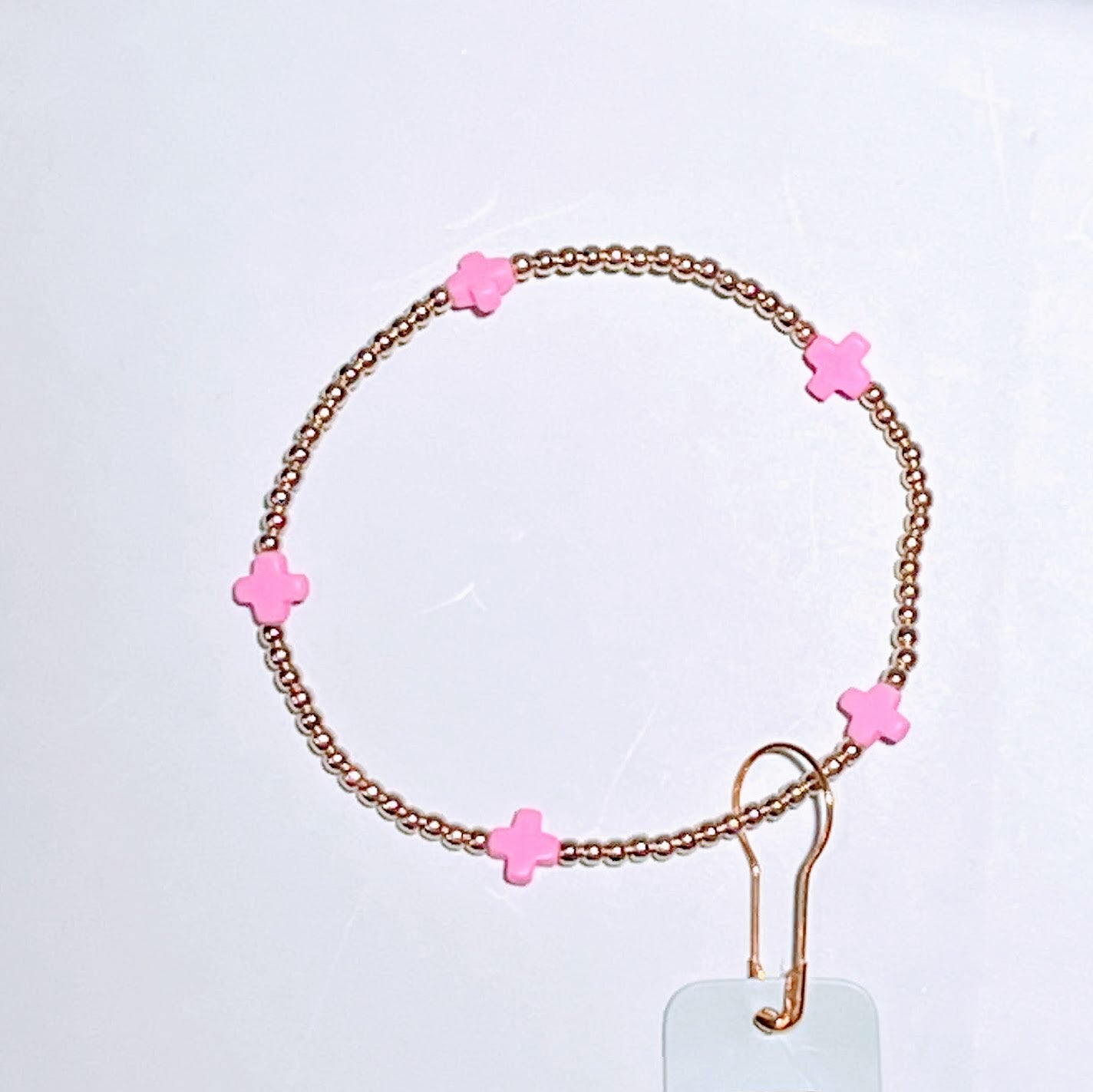 Enewton - EGirl Signature Cross Gold Small 2mm Bracelet - Bright Pink - Findlay Rowe Designs