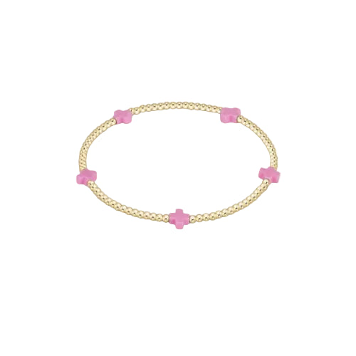 Enewton - Signature Cross Gold Small 2mm Bracelet - Bright Pink - Findlay Rowe Designs