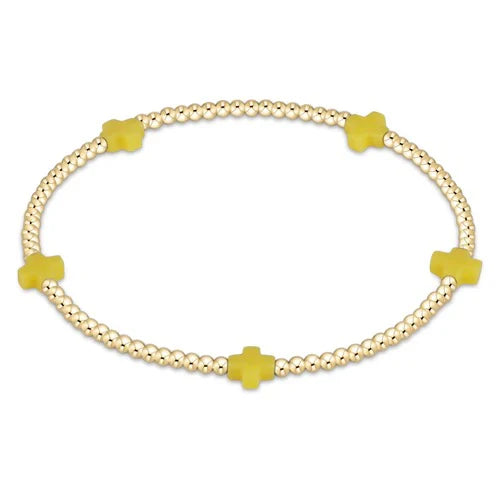 Enewton - Signature Cross Gold Small 2mm Bracelet - Canary - Findlay Rowe Designs