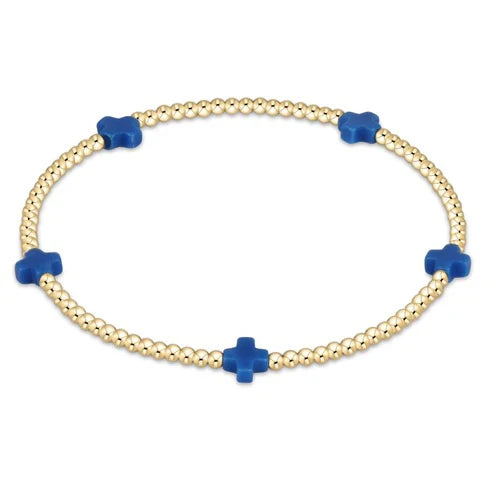 Enewton - Signature Cross Gold Small 2mm Bracelet - Cobalt - Findlay Rowe Designs