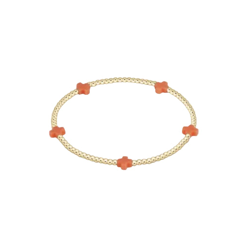 Enewton - Signature Cross Gold Small 2mm Bracelet - Coral - Findlay Rowe Designs
