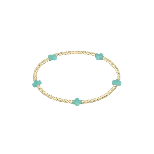 Enewton - Signature Cross Gold Small 2mm Bracelet - Mint - Findlay Rowe Designs