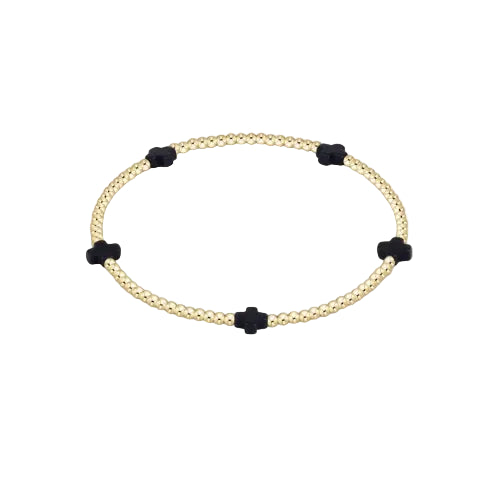 Enewton - Signature Cross Gold Small 2mm Bracelet - Charcoal - Findlay Rowe Designs